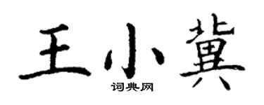 丁谦王小冀楷书个性签名怎么写