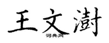 丁谦王文澍楷书个性签名怎么写