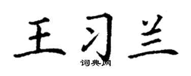 丁谦王习兰楷书个性签名怎么写