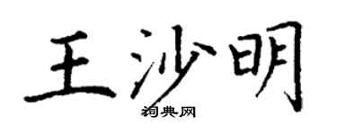 丁谦王沙明楷书个性签名怎么写