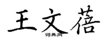 丁谦王文蓓楷书个性签名怎么写