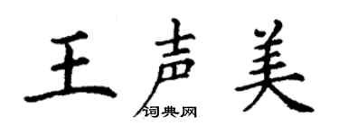 丁谦王声美楷书个性签名怎么写