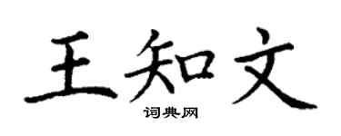 丁谦王知文楷书个性签名怎么写