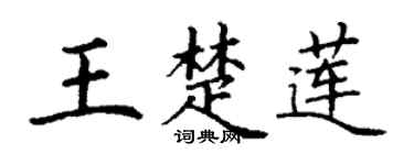 丁谦王楚莲楷书个性签名怎么写