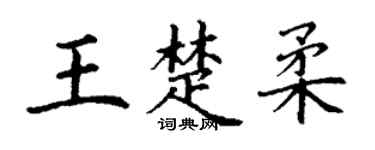 丁谦王楚柔楷书个性签名怎么写