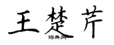 丁谦王楚芹楷书个性签名怎么写