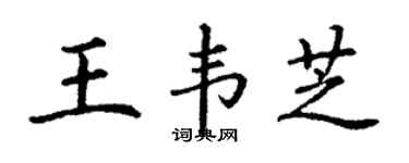 丁谦王韦芝楷书个性签名怎么写