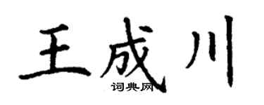 丁谦王成川楷书个性签名怎么写