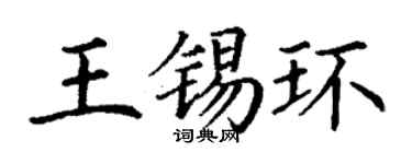 丁谦王锡环楷书个性签名怎么写