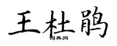 丁谦王杜鹃楷书个性签名怎么写