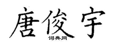 丁谦唐俊宇楷书个性签名怎么写