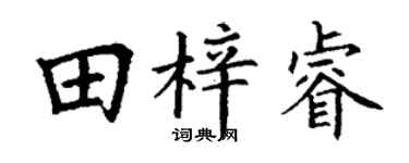 丁谦田梓睿楷书个性签名怎么写