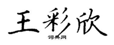 丁谦王彩欣楷书个性签名怎么写