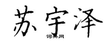 丁谦苏宇泽楷书个性签名怎么写