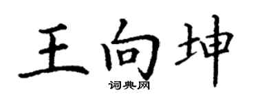 丁谦王向坤楷书个性签名怎么写