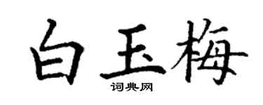 丁谦白玉梅楷书个性签名怎么写