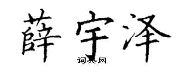 丁谦薛宇泽楷书个性签名怎么写