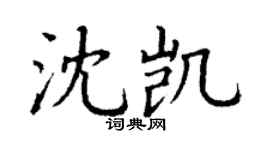 丁谦沈凯楷书个性签名怎么写