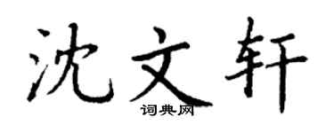 丁谦沈文轩楷书个性签名怎么写