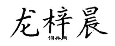 丁谦龙梓晨楷书个性签名怎么写