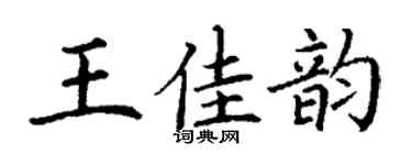 丁谦王佳韵楷书个性签名怎么写