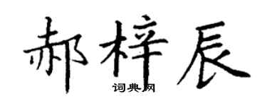 丁谦郝梓辰楷书个性签名怎么写