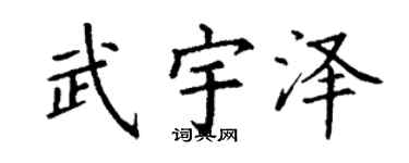 丁谦武宇泽楷书个性签名怎么写