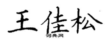 丁谦王佳松楷书个性签名怎么写