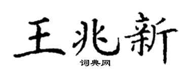 丁谦王兆新楷书个性签名怎么写