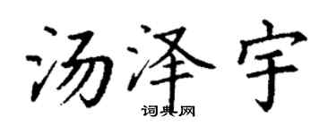 丁谦汤泽宇楷书个性签名怎么写