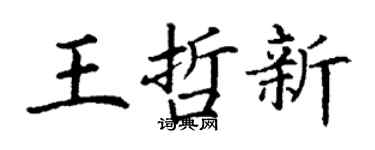 丁谦王哲新楷书个性签名怎么写