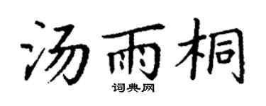 丁谦汤雨桐楷书个性签名怎么写