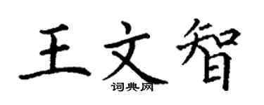 丁谦王文智楷书个性签名怎么写