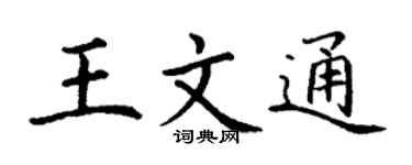 丁谦王文通楷书个性签名怎么写