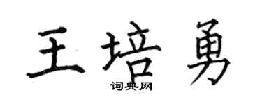 何伯昌王培勇楷书个性签名怎么写