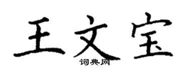 丁谦王文宝楷书个性签名怎么写