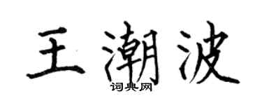 何伯昌王潮波楷书个性签名怎么写