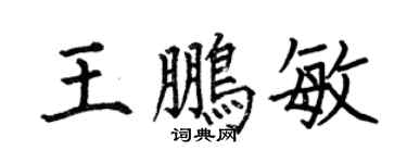 何伯昌王鹏敏楷书个性签名怎么写