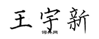 何伯昌王宇新楷书个性签名怎么写