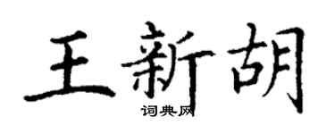 丁谦王新胡楷书个性签名怎么写