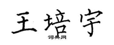 何伯昌王培宇楷书个性签名怎么写