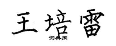 何伯昌王培雷楷书个性签名怎么写