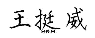 何伯昌王挺威楷书个性签名怎么写