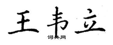 丁谦王韦立楷书个性签名怎么写