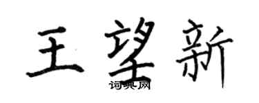 何伯昌王望新楷书个性签名怎么写