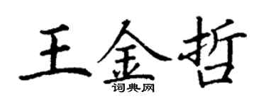 丁谦王金哲楷书个性签名怎么写