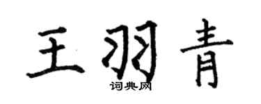 何伯昌王羽青楷书个性签名怎么写