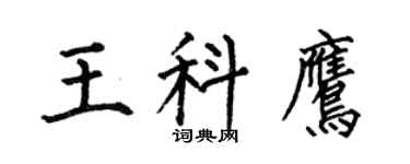 何伯昌王科鹰楷书个性签名怎么写