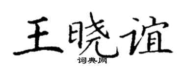 丁谦王晓谊楷书个性签名怎么写