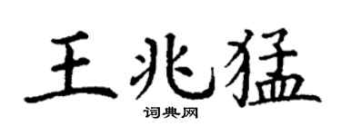 丁谦王兆猛楷书个性签名怎么写